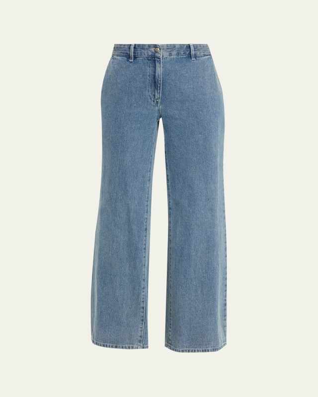 Effie Wide-Leg Cotton Denim Pants